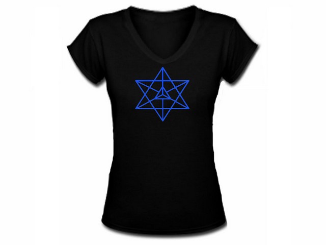 Sacred geometry-merkavah merkabah slim female te shirt